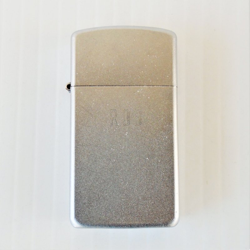 Vintage Zippo lighter. Engraved to ROB. Slim style. Number 05