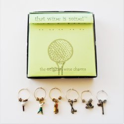 '.Wine Glass Charms, Golf Themed.'