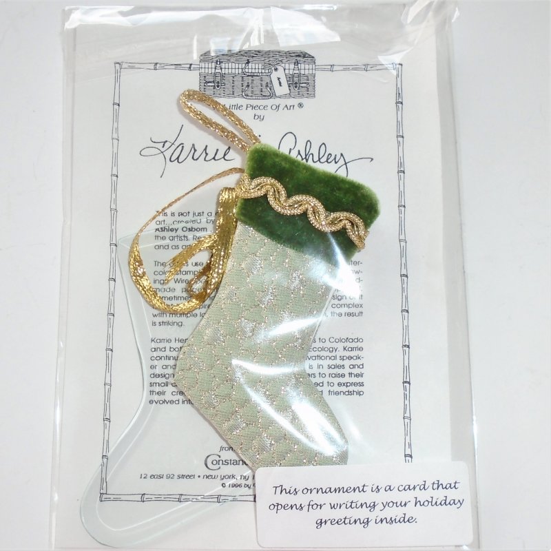 Constance Kay, Karrie & Ashley 4 inch Stocking Ornament with gift card.