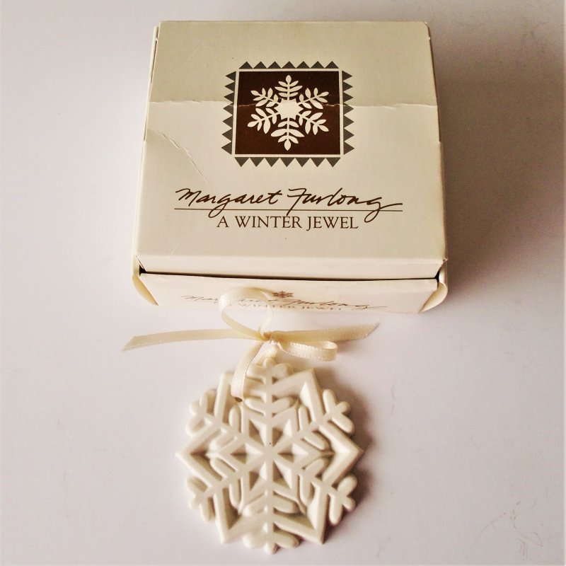 Margaret Furlong Winter Jewel Porcelain Snowflake Ornament. Introduced in 1989, now discontinued.