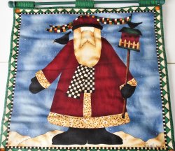 Debbie Mumm Santa Claus Banner, 13 by 13 inch