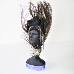African American Black Lady w/ Feathers, Bust