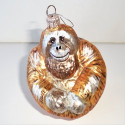 Gorilla Christmas Ornament, 3 inch round