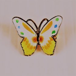 Butterfly Pin Brooch, Enamel, 1 inch