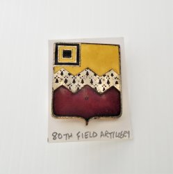 80th Army Field Artillery 1960s DUI Insignia Pin