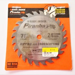 Black & Decker Piranha Saw Blade, 7.25”, 24 Teeth, NEW