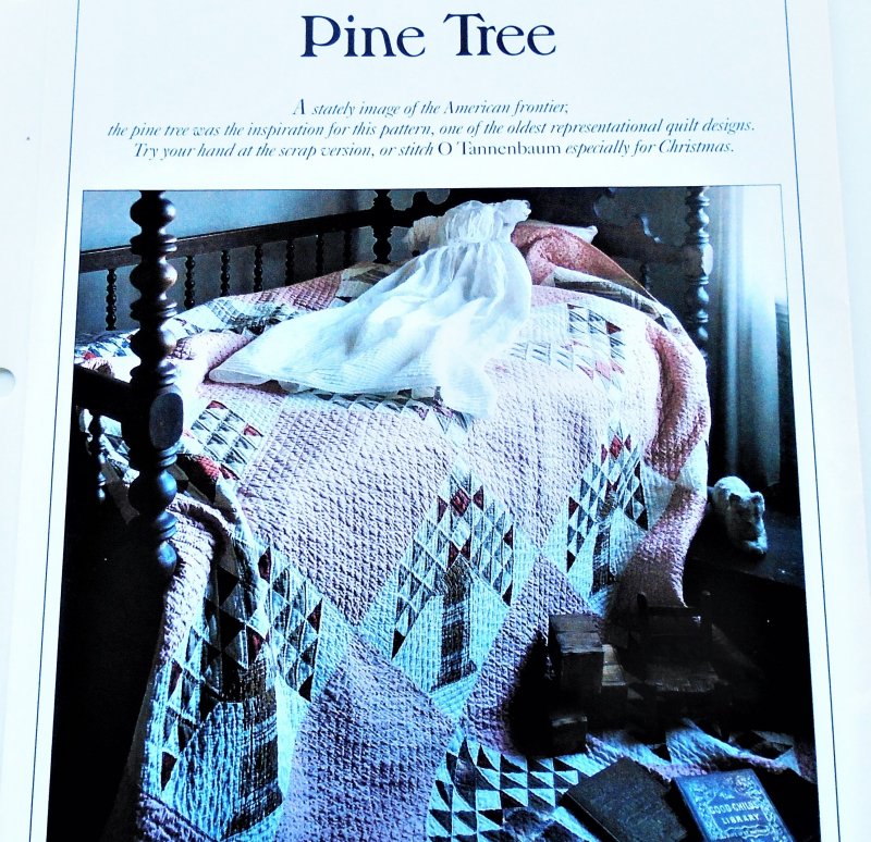 Pine Tree quilt pattern with templates. Gives sizes and information for making a 68 by 68 inch quilt.