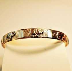 Elephant Bangle Bracelet, 2.5 inch across, Goldtone