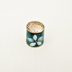 Alpaca Mexico Silver Thimble, Mother Pearl Crushed Turquoise