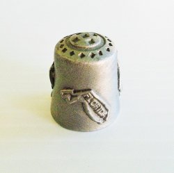 State of Florida Pewter Thimble, Signed Nicholas Gish