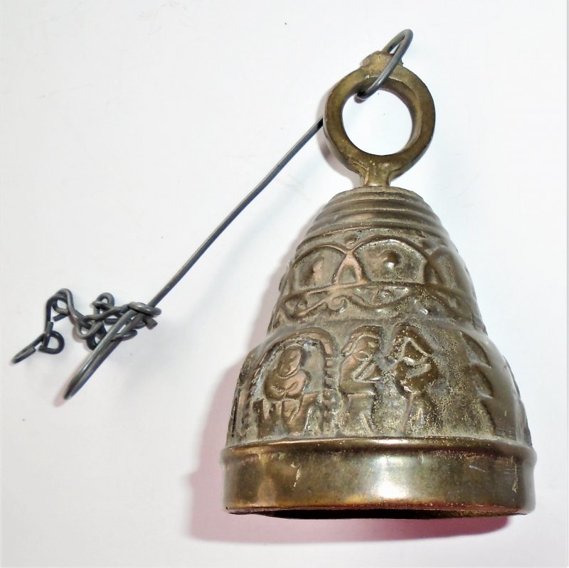 Old bell, possible cast iron. Stated to be early to mid century. Four inches tall. Estate find.