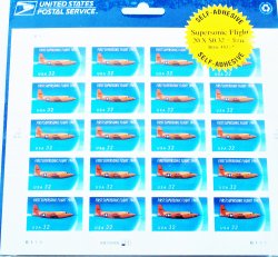 Supersonic Flight, USPS Stamp Sheet, 20 x .32