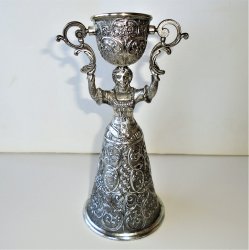 German Wedding Cup, Silverplate, Vintage Possibly 1930s