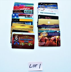 Casino Player Slot Cards, Qty of 38 Various Locals, LOT 1