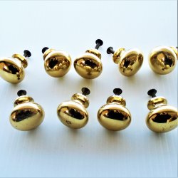 Brass Cabinet or Drawer Knobs, Qty of 9 Gold color Near new