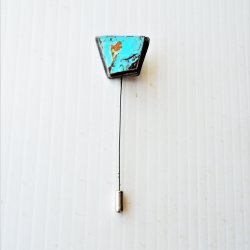 Stick Pin, Turquoise and Probable 925, 3.25 inch