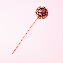 '.Stick Pin, Gold & Deep Pink.'