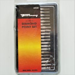 Forney 60238 Diamond Point Set, Deburr Smooth