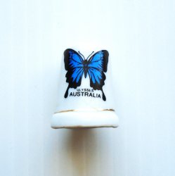 Porcelain China Butterfly Thimble marked Australia