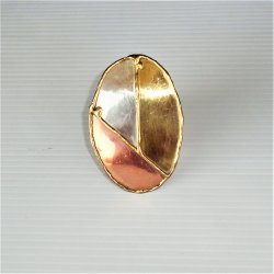 Scarf Ring, Oval, Unique, Handmade, Copper Brass, OOAK