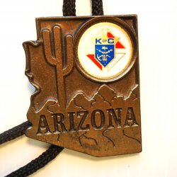 Arizona Knights of Columbus Bolo Tie, Probably 1970s