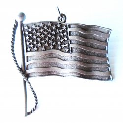 Gloria Duchin Pewter American Flag Ornament