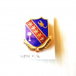 148th Army Field Artillery DUI Insignia Pin, Vietnam era