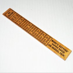'.Mund’s Hatters Ruler, 1930s.'