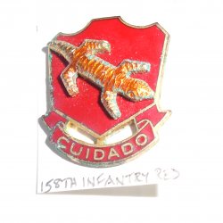 158th Army Infantry CUIDADO DUI Insignia Red Pin