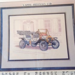 '.Cross Stitch Kit, Antique Auto.'