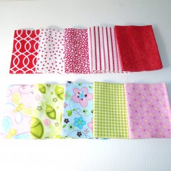 Sewing Material Fat Quarters, Lot A, 10 pks, 18x21 inch
