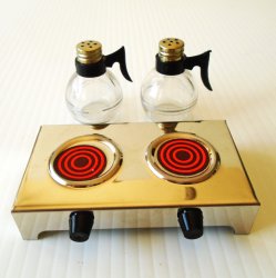 Coffee Pot Salt and Pepper Shakers, 1950s, Unused