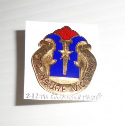 212th US Army Quartermaster Insignia Pin To Insure Victory