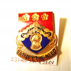 232nd Army Support & Service DUI Insignia Pin