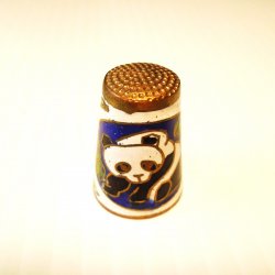 Panda Thimble, Cloisonne