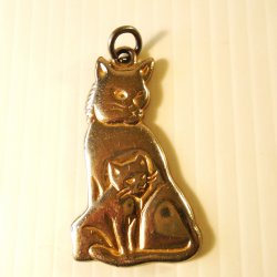 Mother and Baby Cat Kitten Pendant