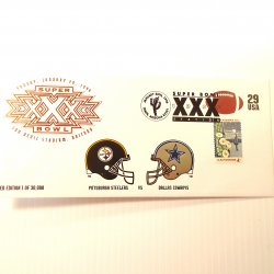 Super Bowl XXX First Day Issue Envelope Steelers Cowboys 1996