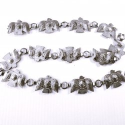 Thunderbird Belt, Marked Silvel, 32”, Silvery Metal