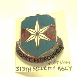 313th Army Security Agency DUI Insignia Pin