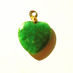 Jade Heart Pendant, 1 Inch