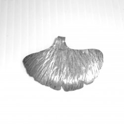 Ginkgo East Asia Tree Leaf Sterling Pendant, Large