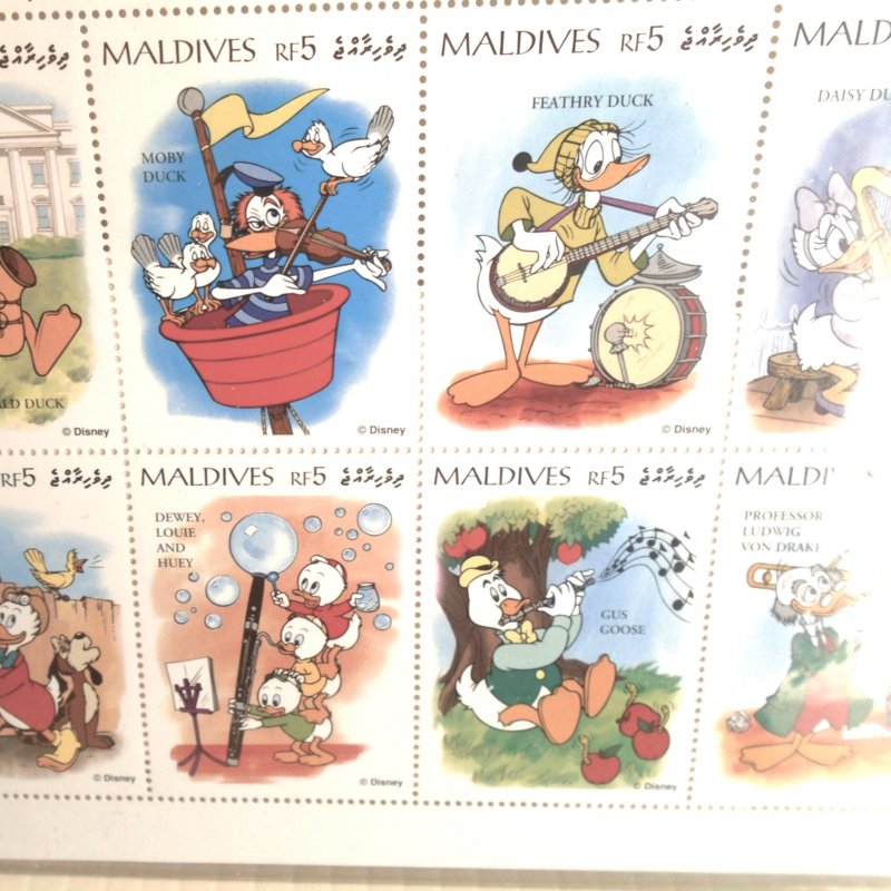 Country of Maldives Disney Donald Duck Stamps, 2 Different Series