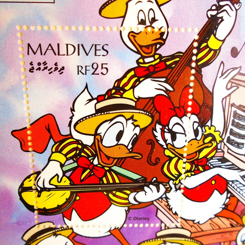 Country of Maldives Disney Donald Duck Stamps, 2 Different Series