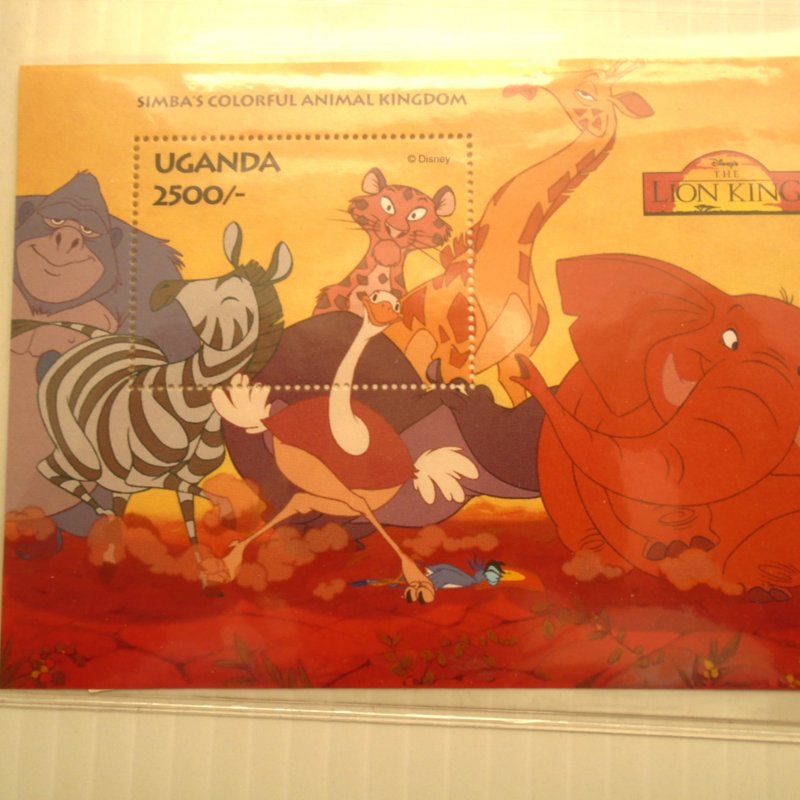 Country of Uganda Disney Lion King 3 stamp sheets. 1994