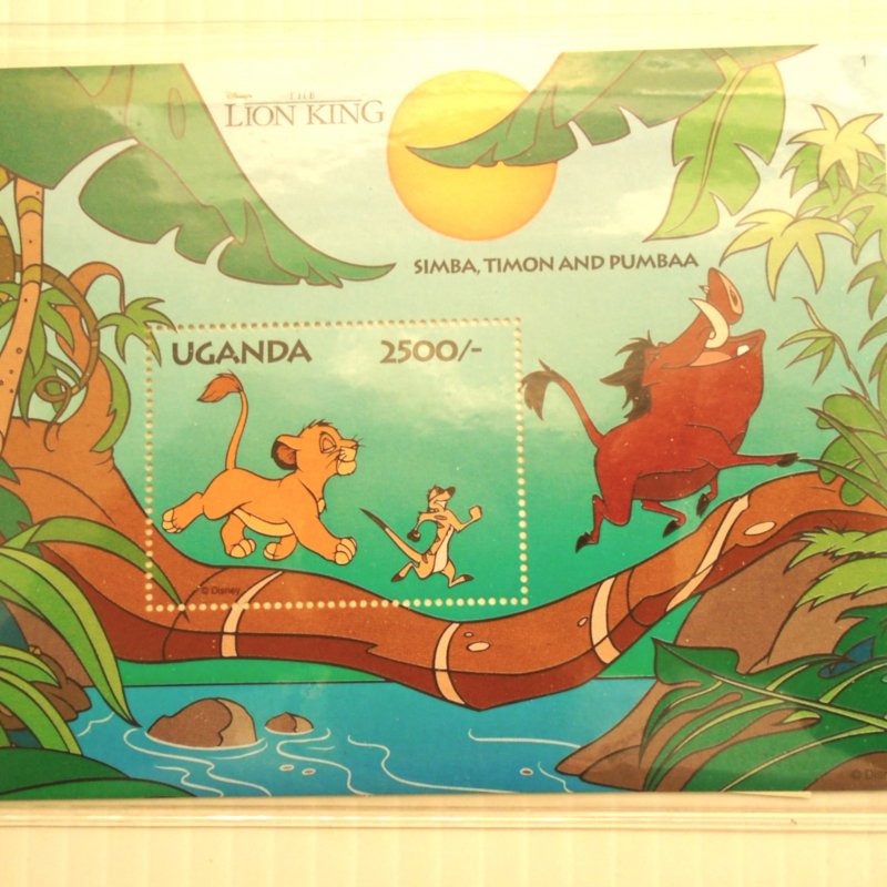 Country of Uganda Disney Lion King 3 stamp sheets. 1994