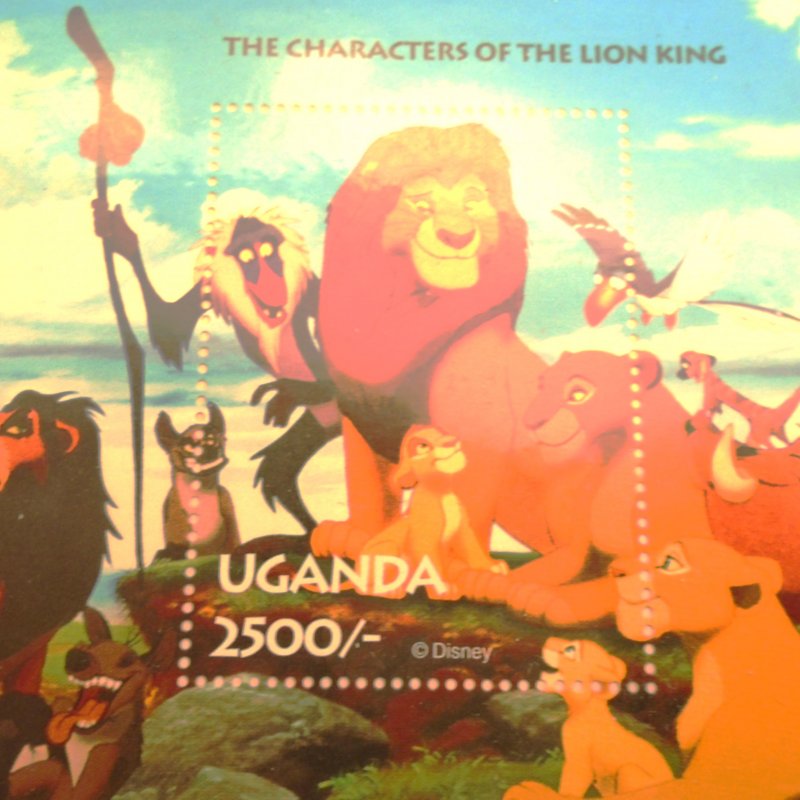 Country of Uganda Disney Lion King 3 stamp sheets. 1994