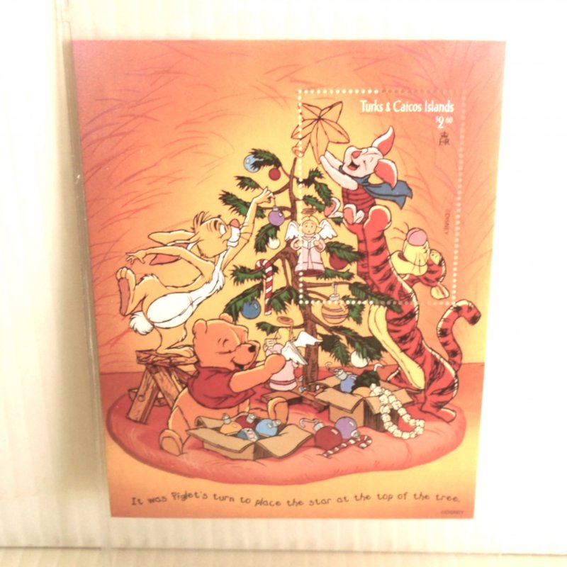 Turks & Caicos Disney Winnie the Pooh 2 postal stamp sheets. 1996