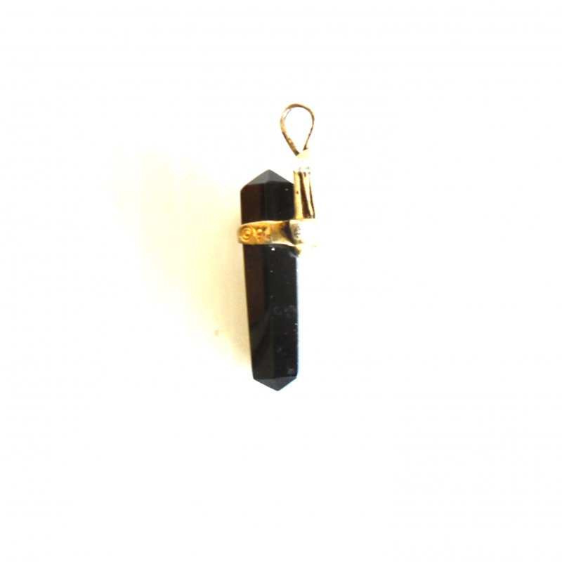 Hexagonal 925 Silver Black Onyx pendant.