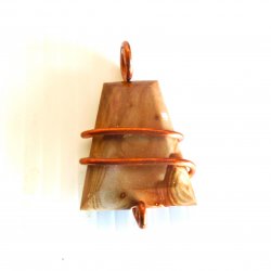 Toffee Brown Yellow Jasper Copper wrapped pendant