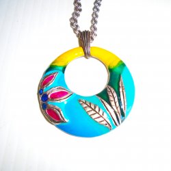 Chico’s Multi Color Disc Necklace w/ Rhinestones